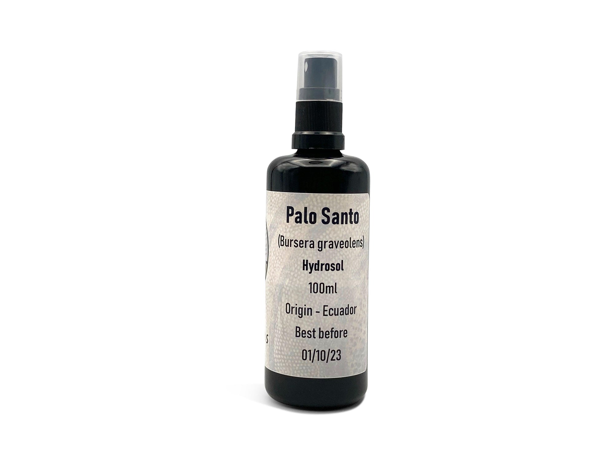 Palo santo hydrosol in a miron bottle